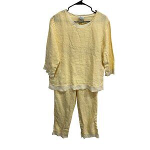 Vintage Donna 2-Piece Casual Outfit Linen Pre-Shrunk Size Medium Loungewear